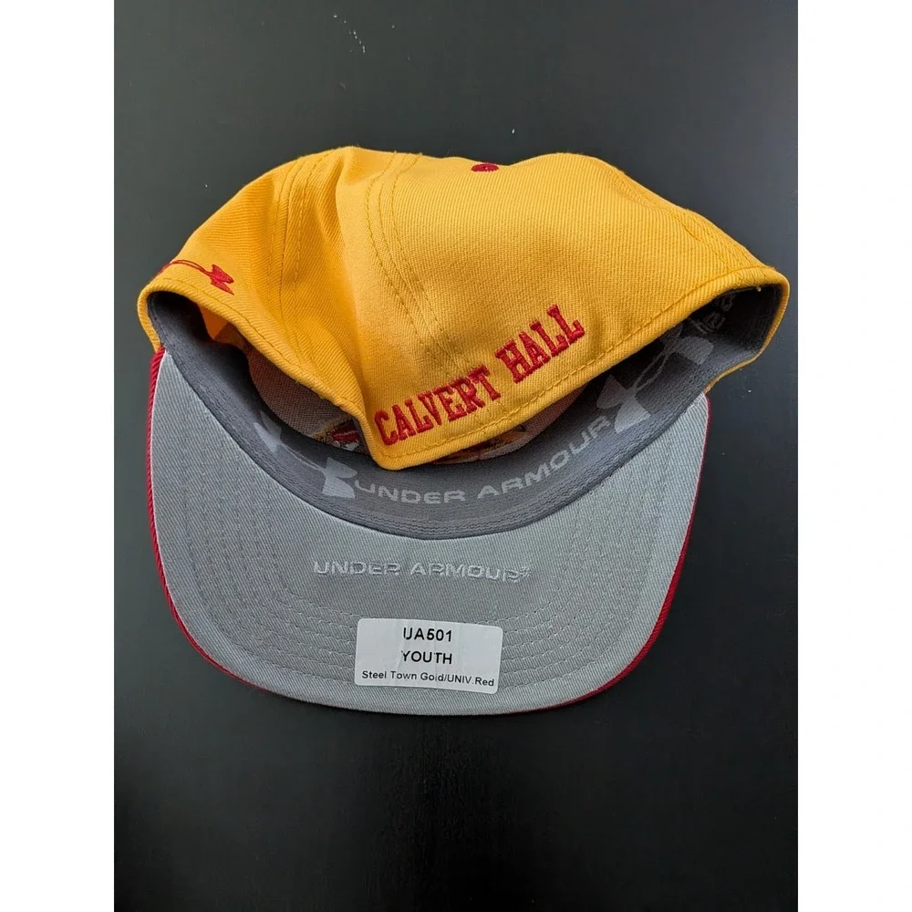 Under Armour Youth Calvert Hall Cardinals Fitted Cap Hat Sz. XS UA501 Yellow/Red